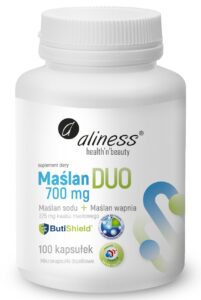 Maślan DUO 700 mg Aliness – maślan sodu i wapnia w technologii microPEARLS™ o przedłużonym uwalnianiu, 100 kapsułek VEGE