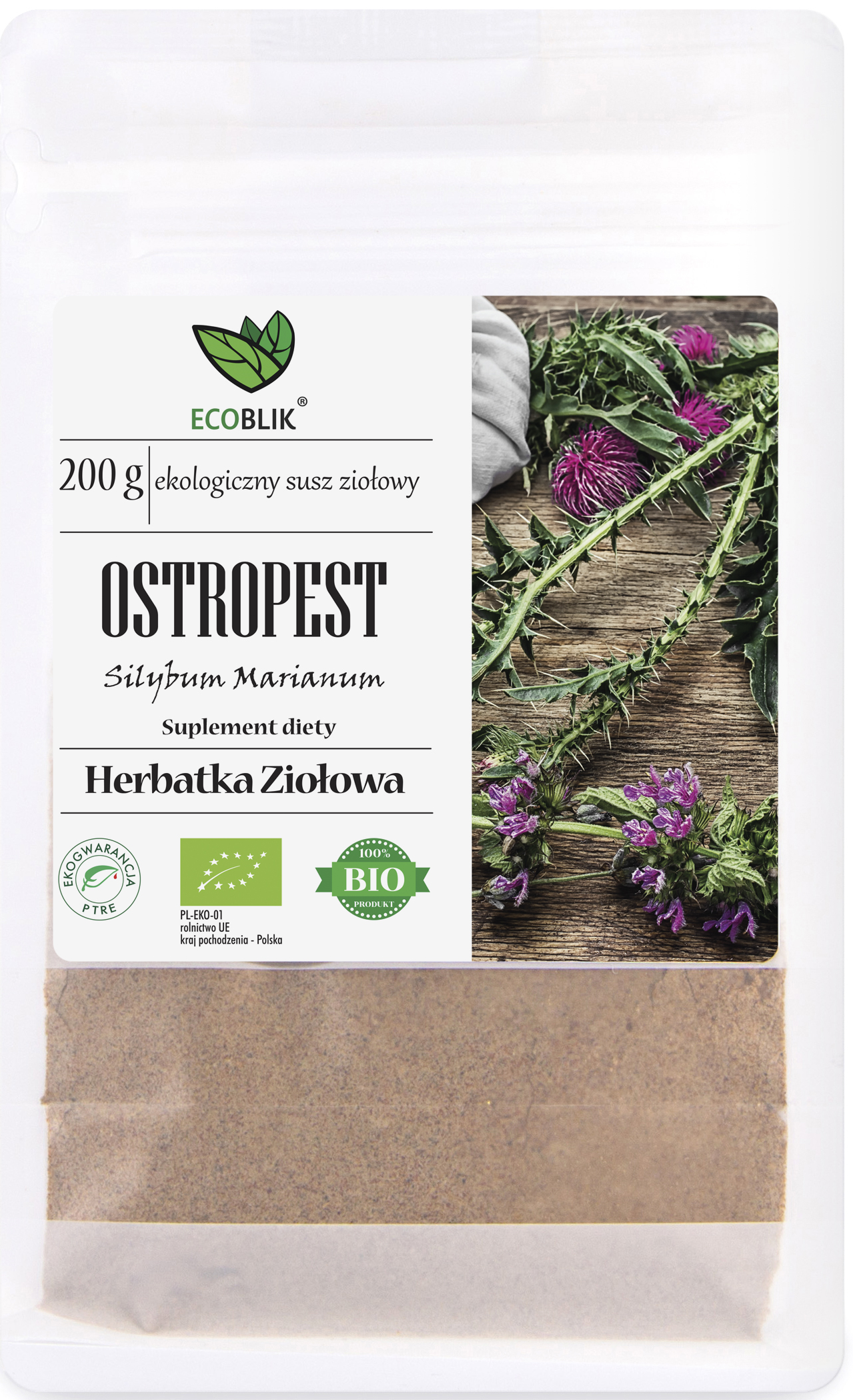 Ostropest mielony EKO 200 g – ekologiczne mielone nasiona ostropestu