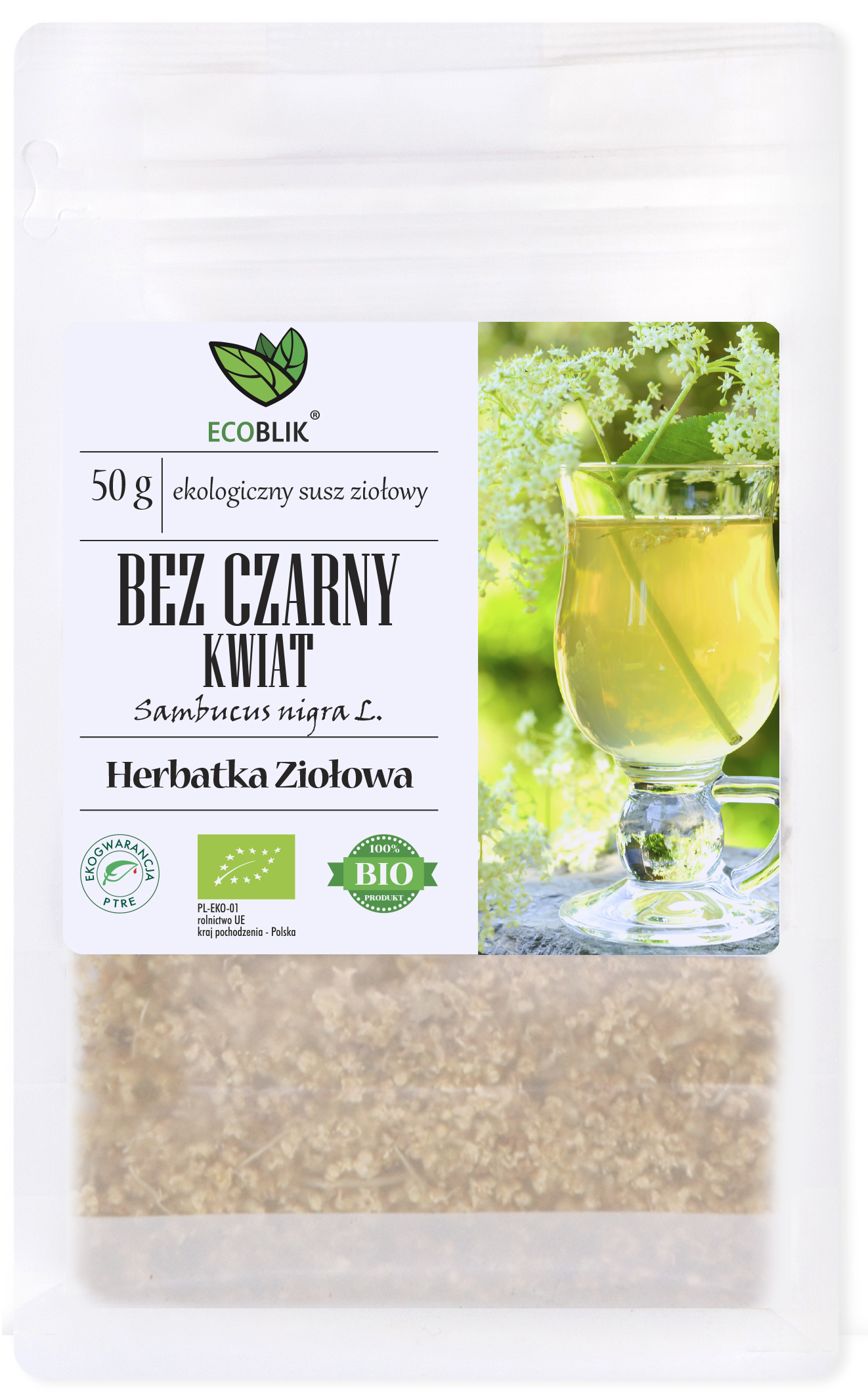 Bez czarny kwiat EKO 50 g – ekologiczny suszony kwiat bzu czarnego z Polski