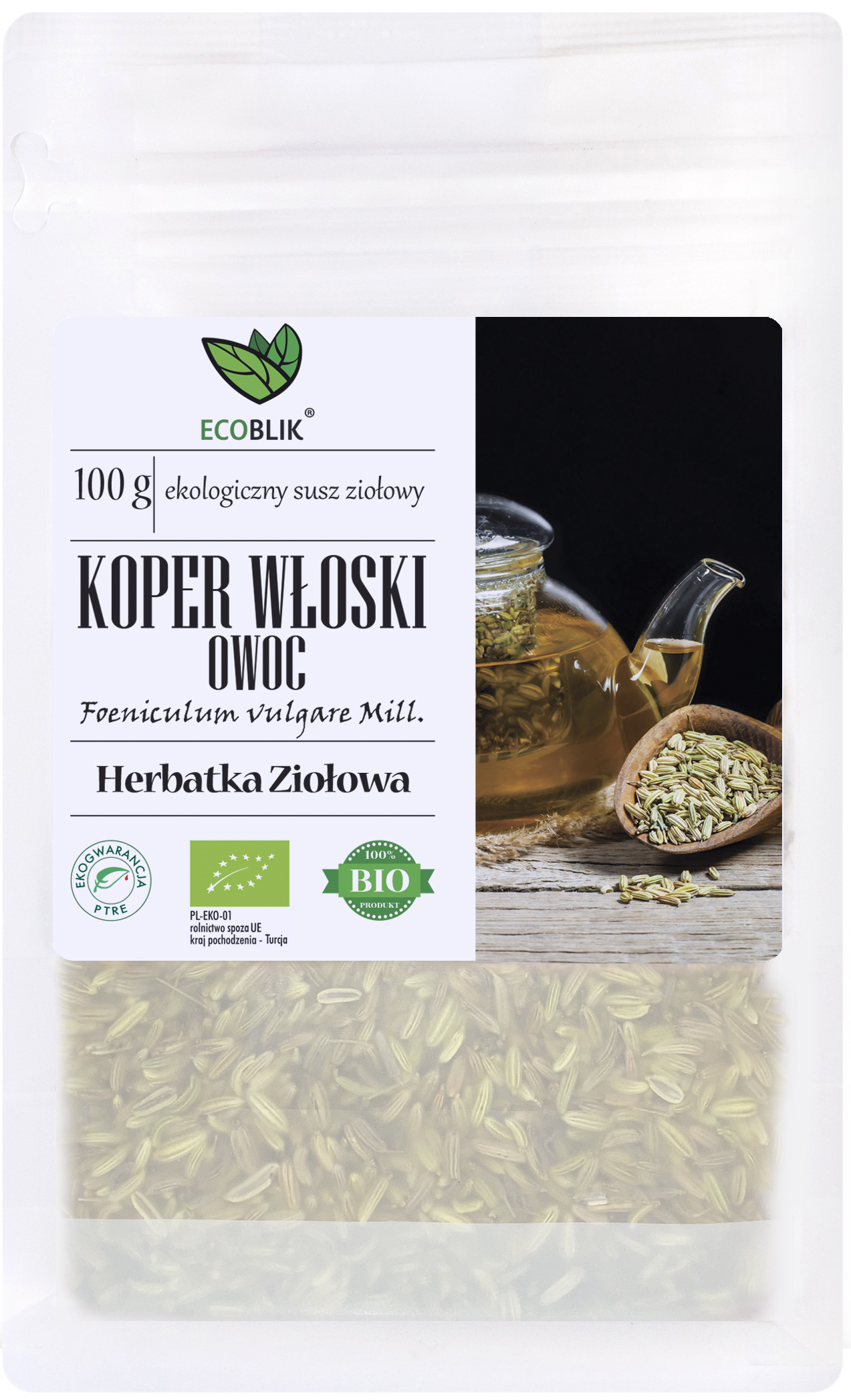 Koper włoski owoc EKO 100 g – ekologiczne owoce kopru włoskiego