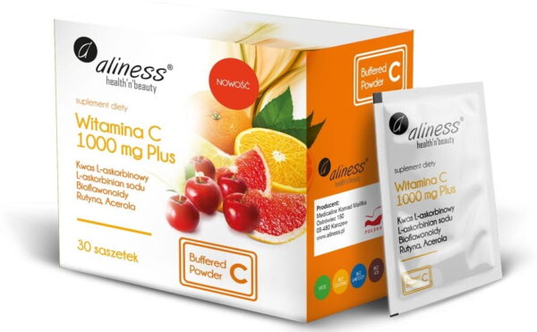 Witamina C 1000 Plus Aliness – saszetki z bioflawonoidami, rutyną i acerolą