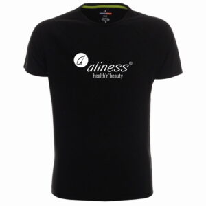 Czarna koszulka sportowa męska Aliness – oddychająca i szybkoschnąca