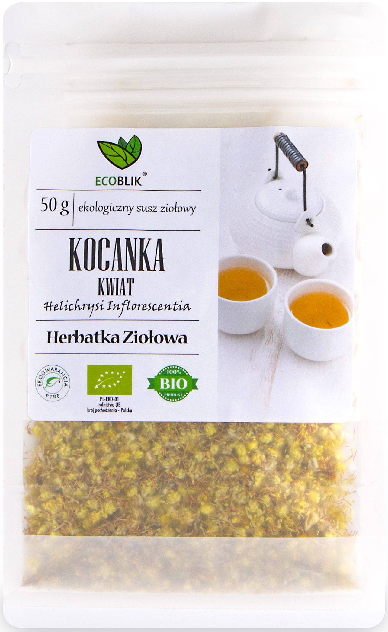 Kocanka kwiat EKO 50 g – ekologiczne kwiaty kocanki suszone