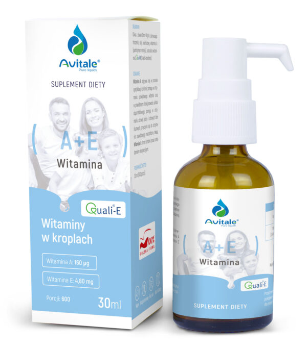 Avitale Witamina A+E – naturalne witaminy A i E w kroplach, 30 ml, suplement diety