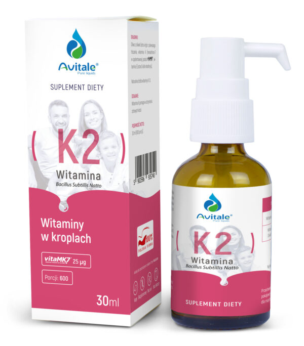 Witamina K2 25 µg Avitale – naturalna witamina K2 MK-7 w kroplach