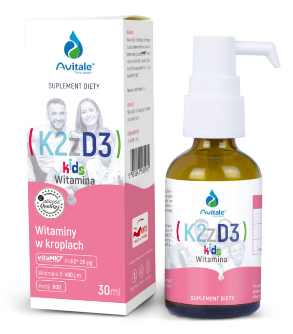 Avitale, Witamina K2 z D3 KIDS – naturalne witaminy dla dzieci w kroplach