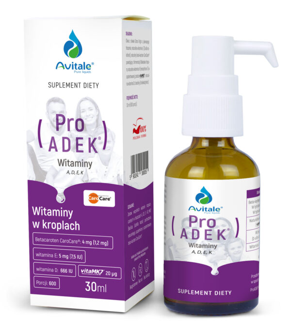 Avitale ProADEK® – kompleks witamin A, D, E, K na naturalnym beta-karotenie CaroCare®