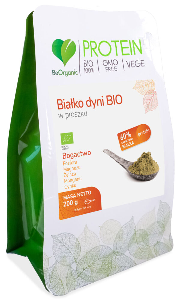 Białko dyni BIO w proszku 200 g – ekologiczne białko roślinne BeOrganic