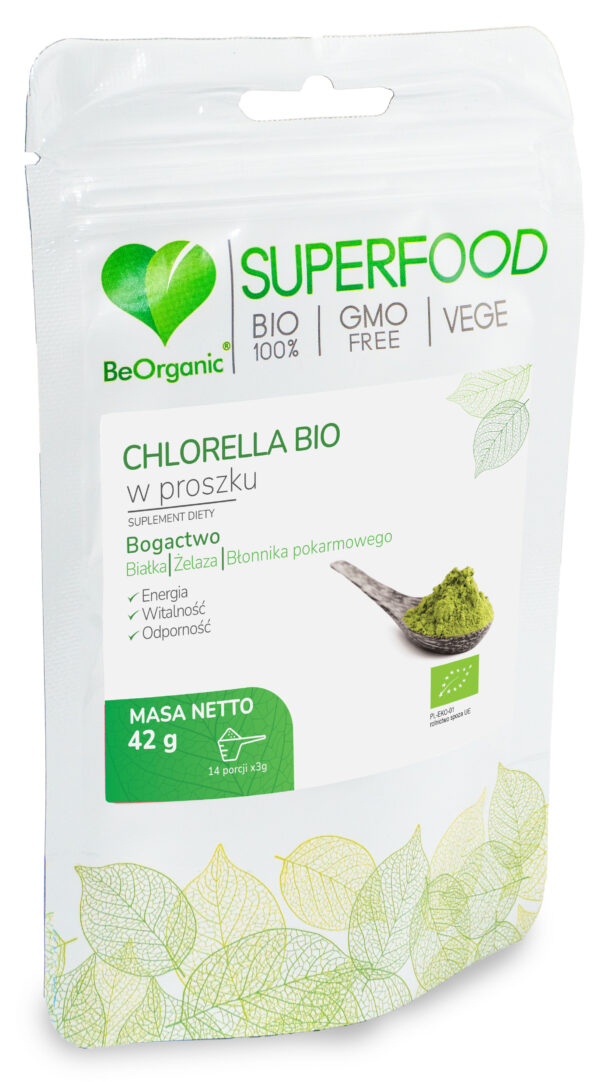 Chlorella BIO w proszku 42 g – ekologiczna chlorella suplement diety