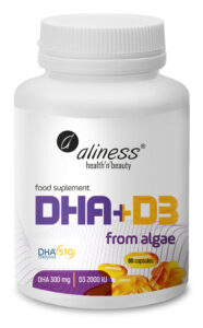 Omega DHA 300 mg z alg + D3 2000 IU – suplement diety w kapsułkach