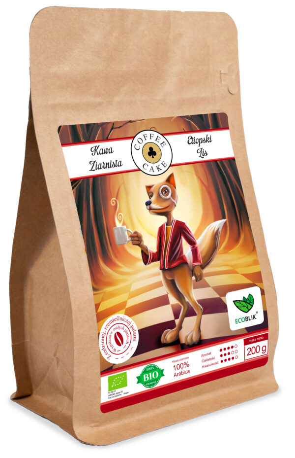 Kawa Arabica Etiopski Lis EKO 200 g – ekologiczna kawa ziarnista z Etiopii
