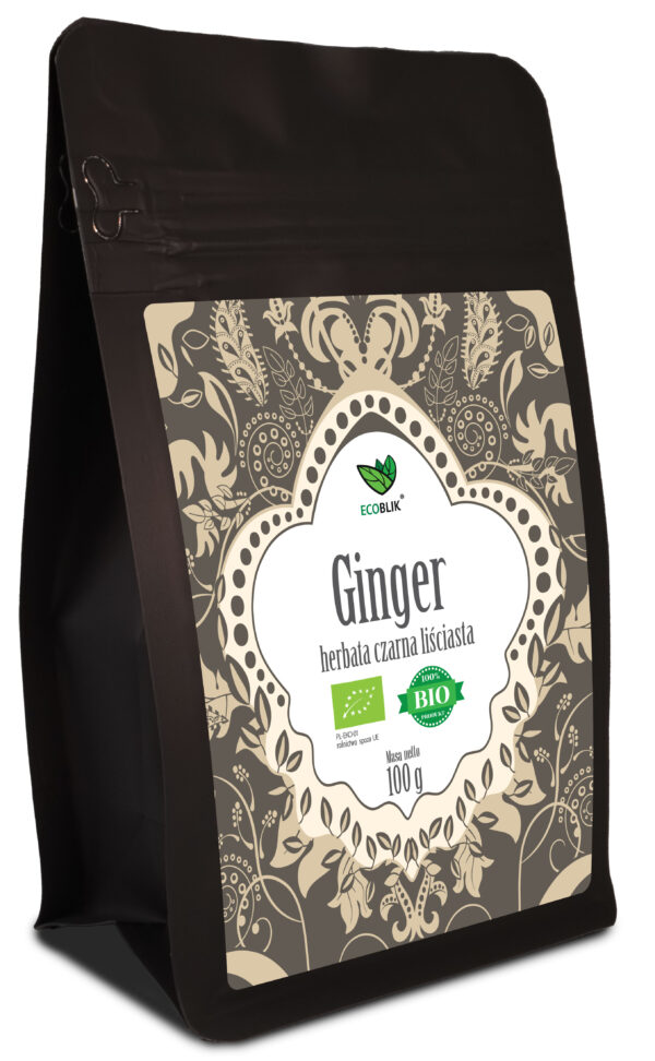 Herbata czarna GINGER liściasta EKO z imbirem