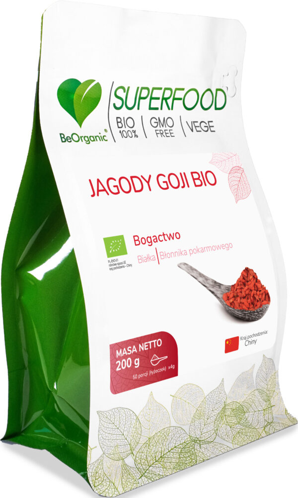 Jagody Goji BIO 200 g – ekologiczne suszone jagody goji superfood