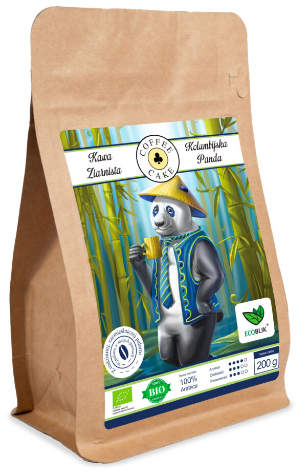 Kawa Arabica Kolumbijska Panda EKO 200 g – ekologiczna kawa ziarnista z Kolumbii