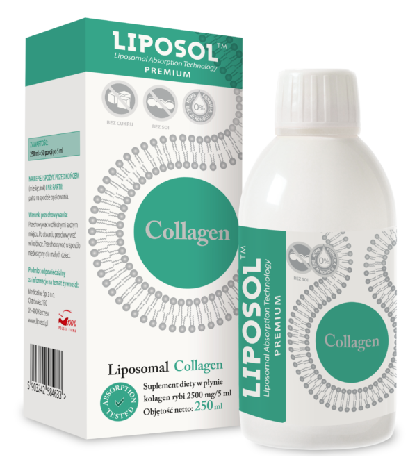 Liposol Collagen marki Aliness – liposomalny kolagen rybi typu I i III 2500 mg w płynie, 250 ml