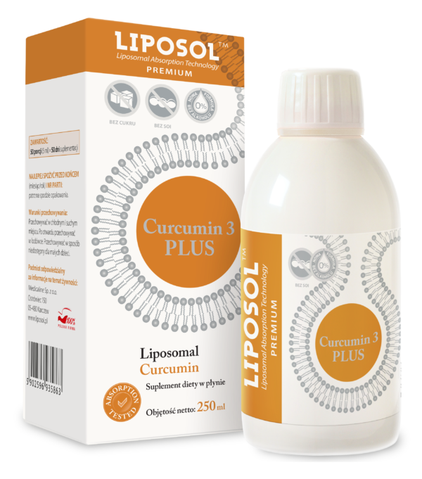 Liposol™ Curcumin 3 PLUS marki Aliness – liposomalna kurkumina 170 mg w płynie, 250 ml