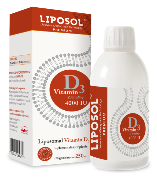 Liposol™ Liposomalna Witamina D3 4000 IU Aliness – liposomalna witamina D3 w płynie, 250 ml