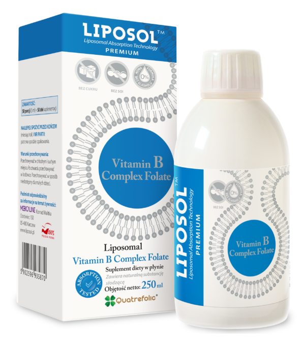 Liposol B Complex Folate 100%™ marki Aliness – suplement diety w płynie, 250 ml