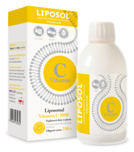 Liposol™ marki Aliness – liposomalna, buforowana witamina C 1000 mg w płynie, bez alkoholu i bez cukru, 250 ml