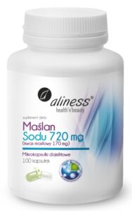 Maślan Sodu 720 mg Aliness – mikrokapsułki dojelitowe z kwasem masłowym, 100 kapsułek VEGE