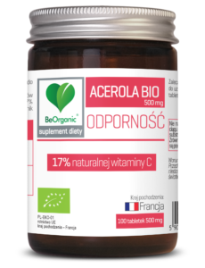 Acerola BIO 17% witaminy C 500 mg – naturalna witamina C BeOrganic