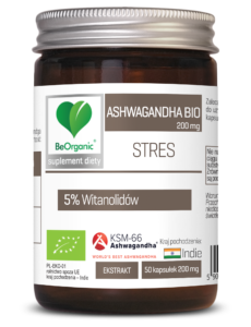 Ashwagandha BIO 200 mg KSM-66 – suplement diety BeOrganic