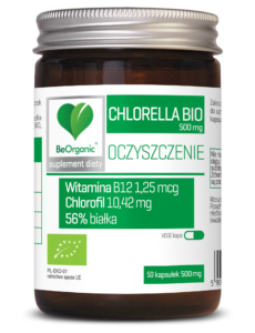 Chlorella BIO 500 mg – ekologiczna chlorella w kapsułkach BeOrganic
