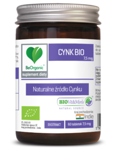 Cynk BIO 7,5 mg – suplement diety z naturalnym cynkiem BeOrganic