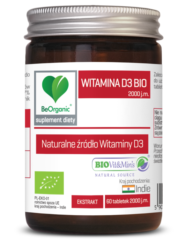 Witamina D3 BIO 2000 j.m. – roślinna witamina D z porostów Cladonia rangiferina, BeOrganic