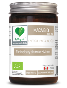 Maca ekstrakt BIO 500 mg – ekologiczny ekstrakt z korzenia maca BeOrganic