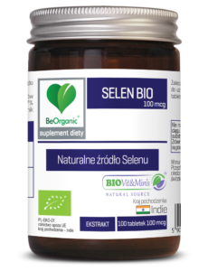 Selen BIO 100 mcg – naturalny selen z ekologicznych ekstraktów roślinnych BeOrganic, 100 tabletek