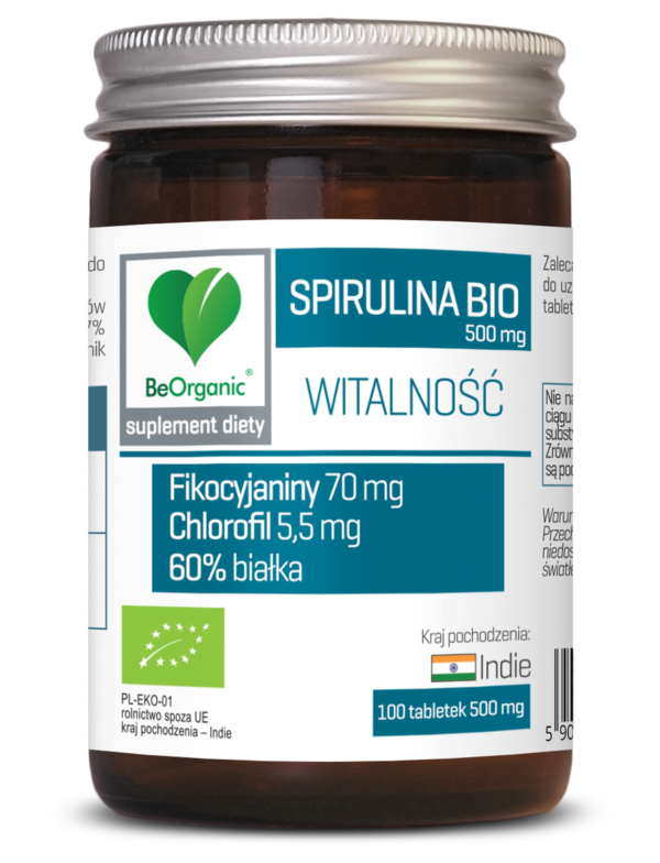 Spirulina BIO 500 mg BeOrganic – ekologiczna spirulina w tabletkach