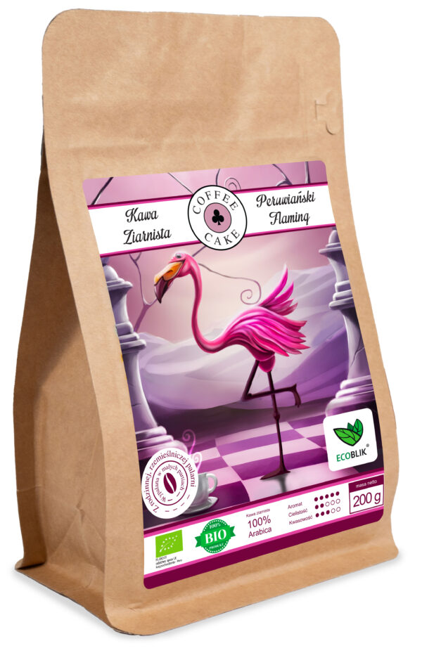 Kawa Peruwiański Flaming EKO 200 g – ekologiczna kawa ziarnista Arabica