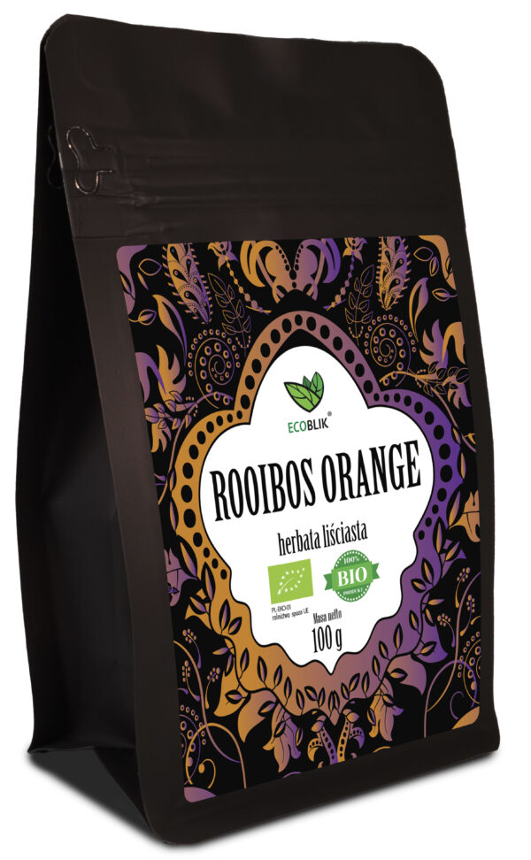 Herbata ekologiczna Rooibos Orange 100 g – liściasty rooibos z pomarańczą