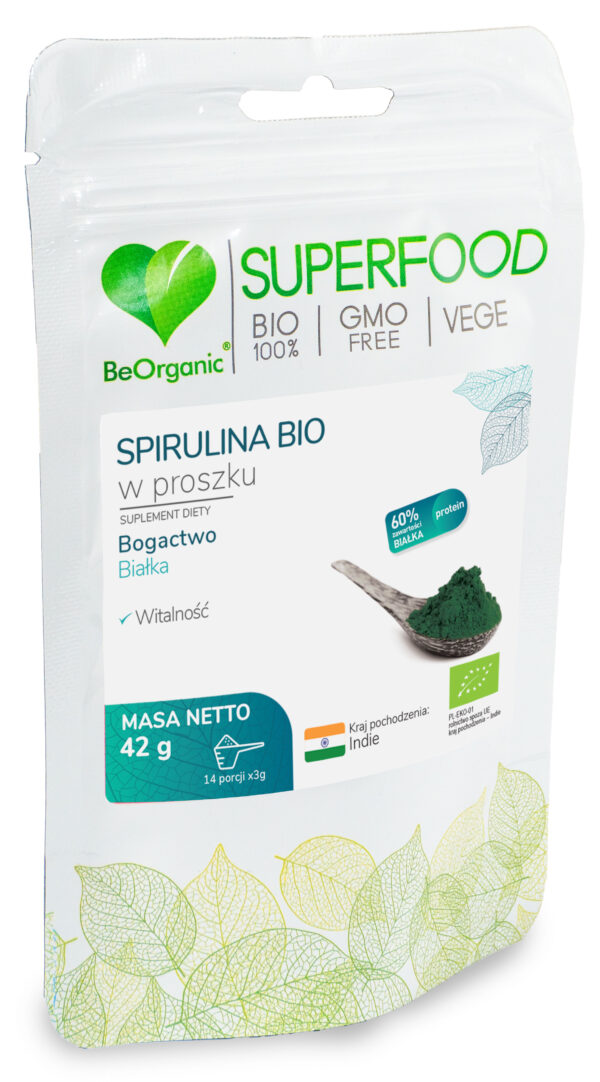 Spirulina BIO w proszku 42 g – ekologiczna spirulina Arthrospira platensis