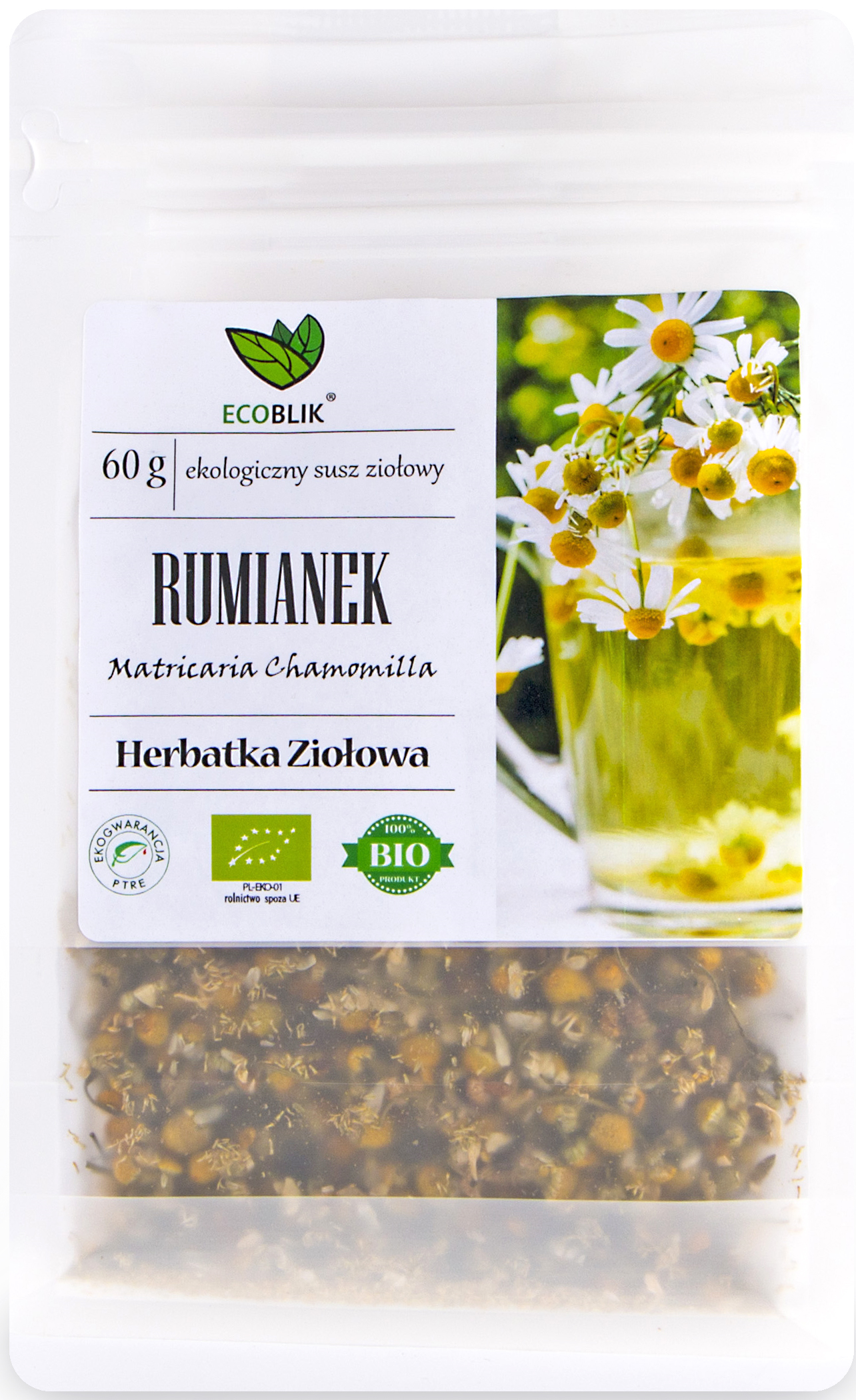 Rumianek EKO 60 g – ekologiczne koszyczki rumianku suszone