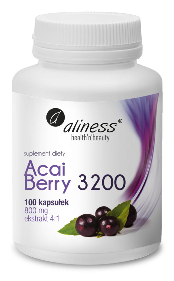 Acai Berry 3200 Aliness – suplement diety z acai, acerolą i chromem, 100 kapsułek