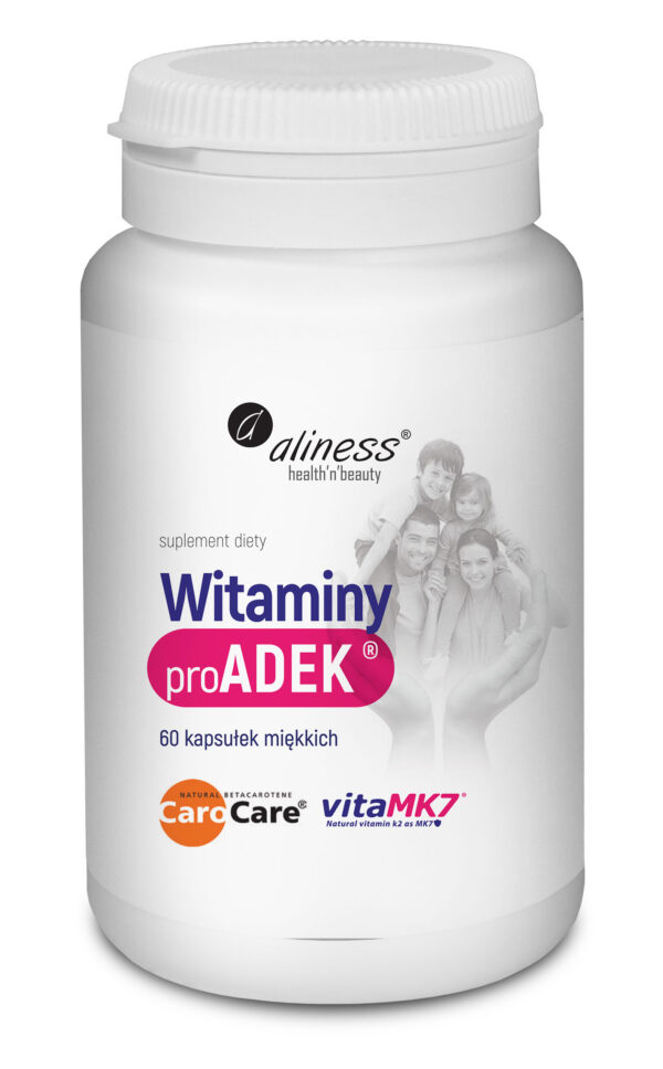 Witaminy ProADEK Aliness – naturalne witaminy A, D, E, K, 60 kapsułek