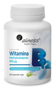 Witamina B12 Methylcobalamin 950 µg Aliness – suplement diety, 100 kapsułek vege