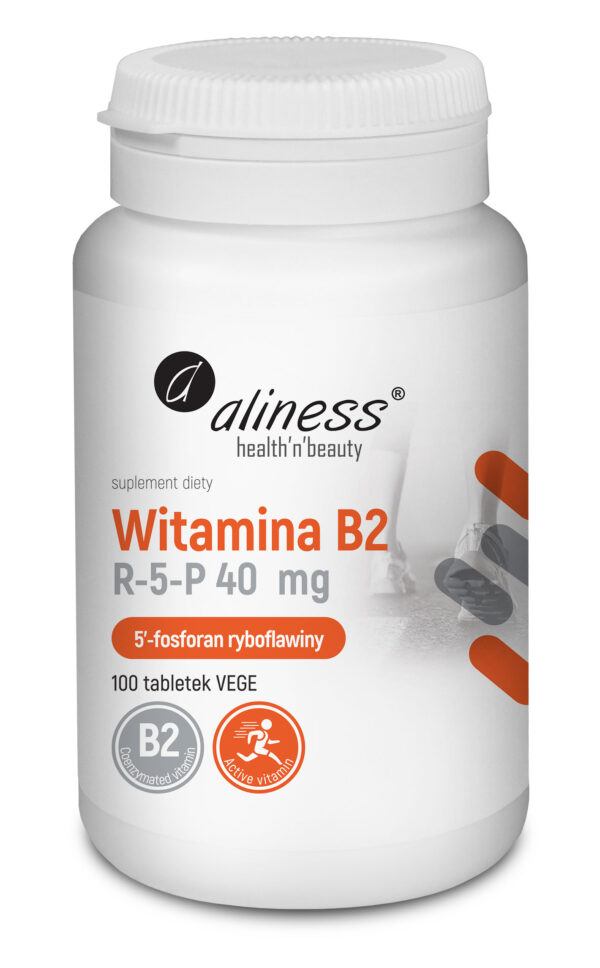 Witamina B2 R-5-P 40 mg – aktywna koenzymatyczna forma ryboflawiny, 100 tabletek VEGE