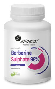 Berberine Sulphate 98% 400 mg Aliness – siarczan berberyny, suplement diety, 60 kapsułek VEGE.