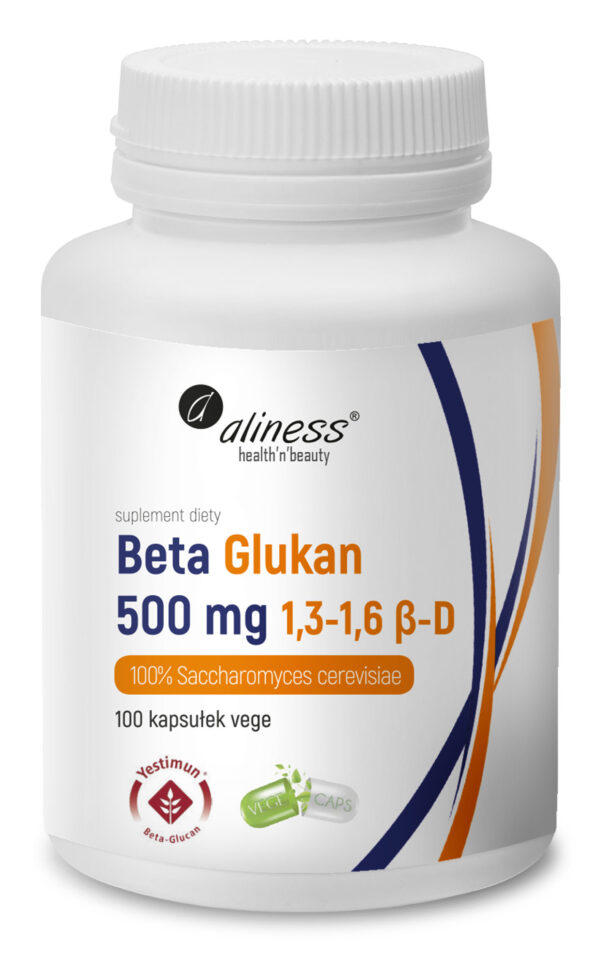 Beta Glukan 1,3-1,6 β-D 500 mg Yestimun® Aliness – 100 kapsułek VEGE