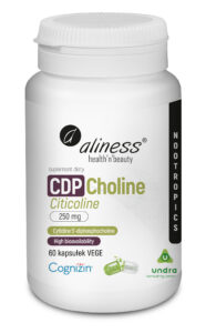 CDP Choline 250 mg Aliness – Cognizin, suplement wspierający koncentrację i pamięć, 60 kapsułek VEGE
