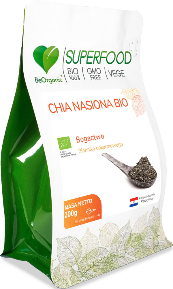 Nasiona chia BIO 200 g – ekologiczne nasiona szałwii hiszpańskiej