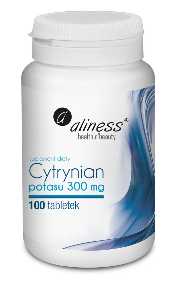 Cytrynian Potasu 300 mg Aliness – suplement diety, 100 tabletek VEGE.