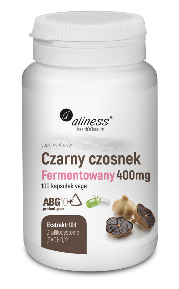 Czarny czosnek fermentowany ABG10+ 400 mg 100 kapsułek vege
