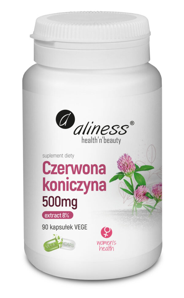 Czerwona Koniczyna Extract 8% 500 mg Aliness – suplement diety, 90 kapsułek VEGE.