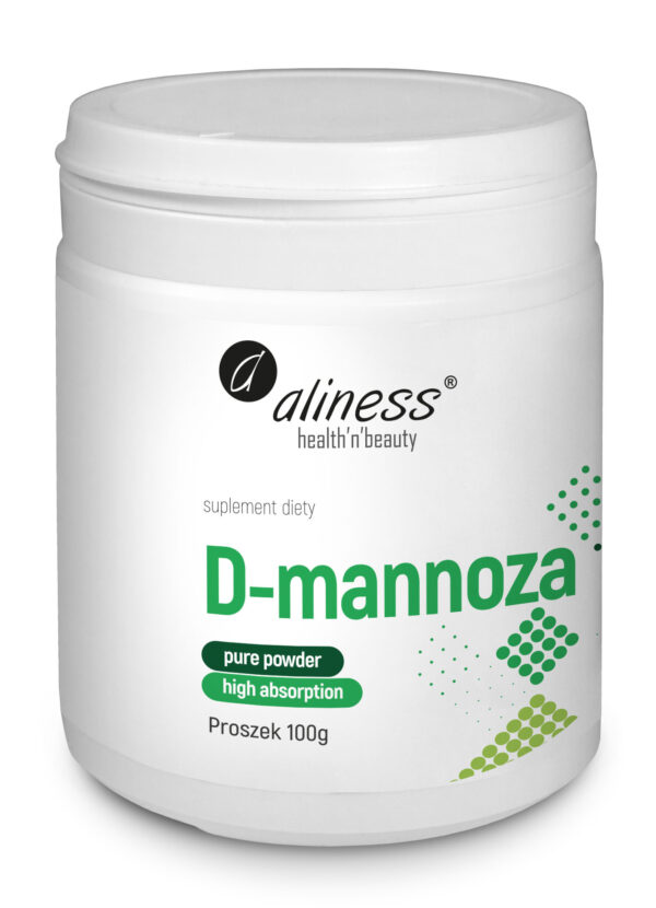 D-Mannoza proszek 100 g Aliness – ultraczysta D-mannoza w proszku, suplement diety.