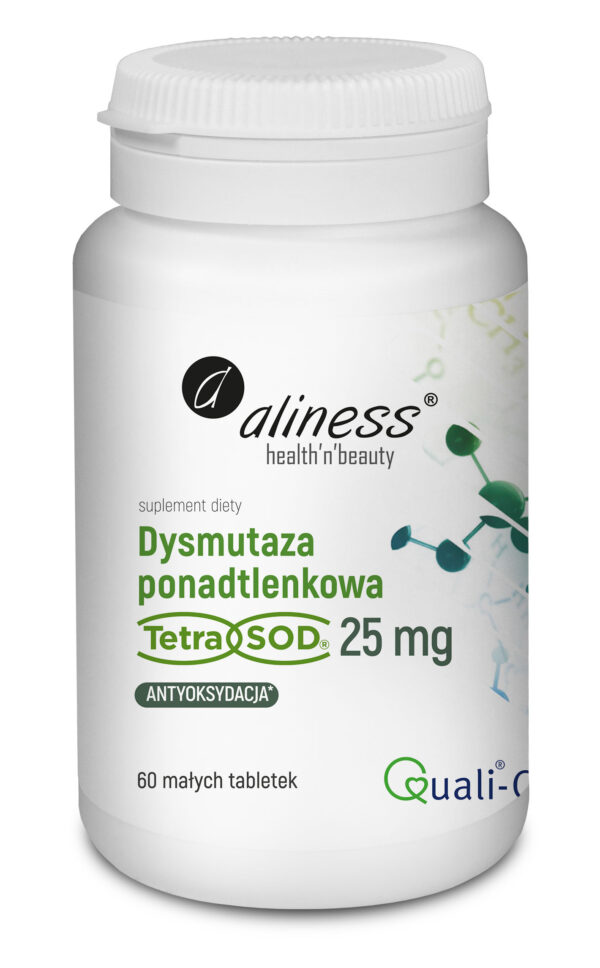 Dysmutaza ponadtlenkowa (TetraSOD®) 25 mg – naturalna ochrona antyoksydacyjna komórek.