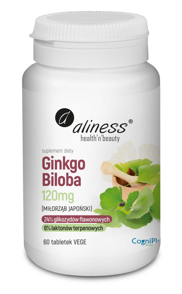 Ginkgo Biloba 120 mg marki Aliness – ekstrakt z miłorzębu japońskiego Cogniplex®